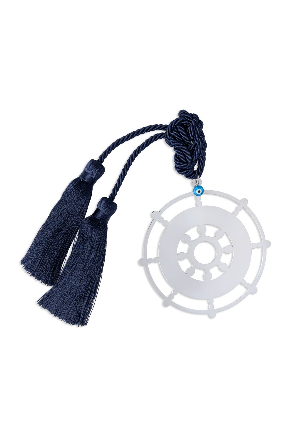 KESSARIS - Ship's Wheel Blue Tassels Decorative